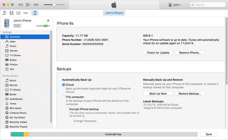 iTunes Backup itunes-backup