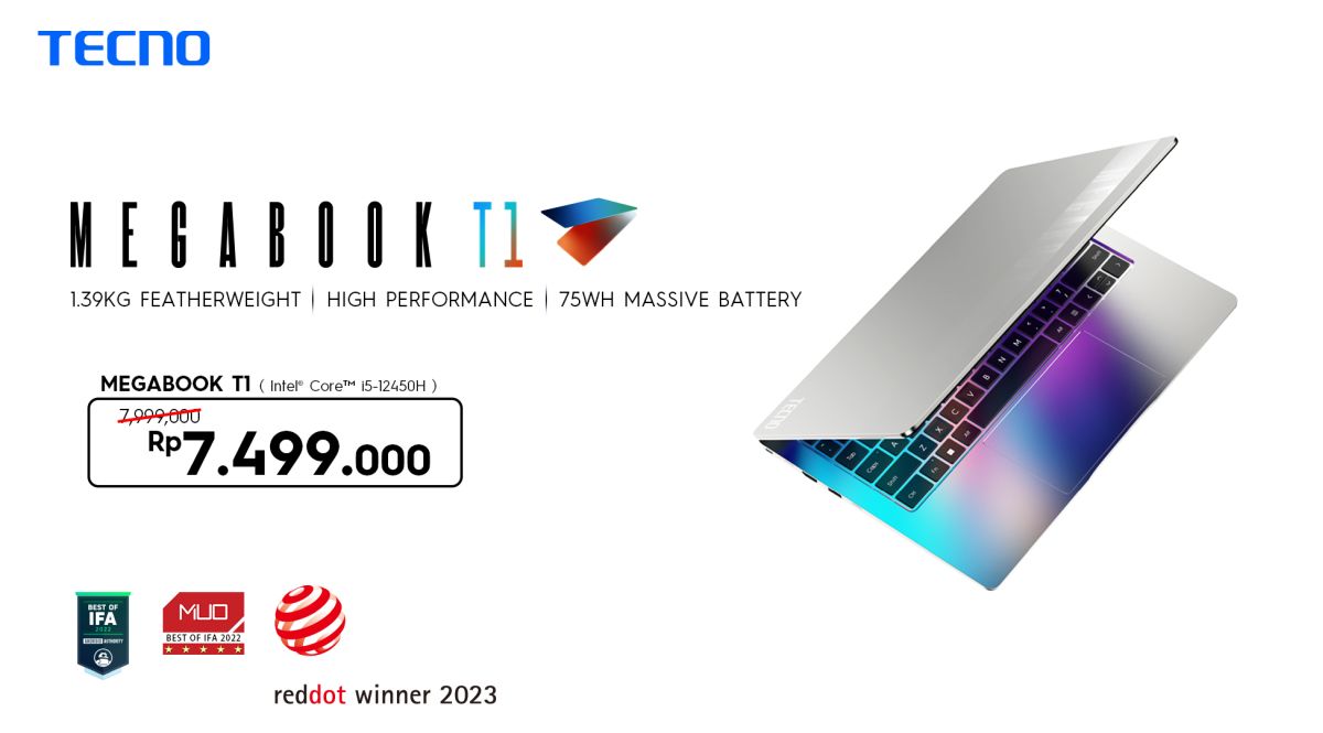 TECNO MEGABOOK T1 Resmi Hadir di Indonesia, Harga Mulai 6 Jutaan Rupiah 27 TECNO MEGABOOK T1 2