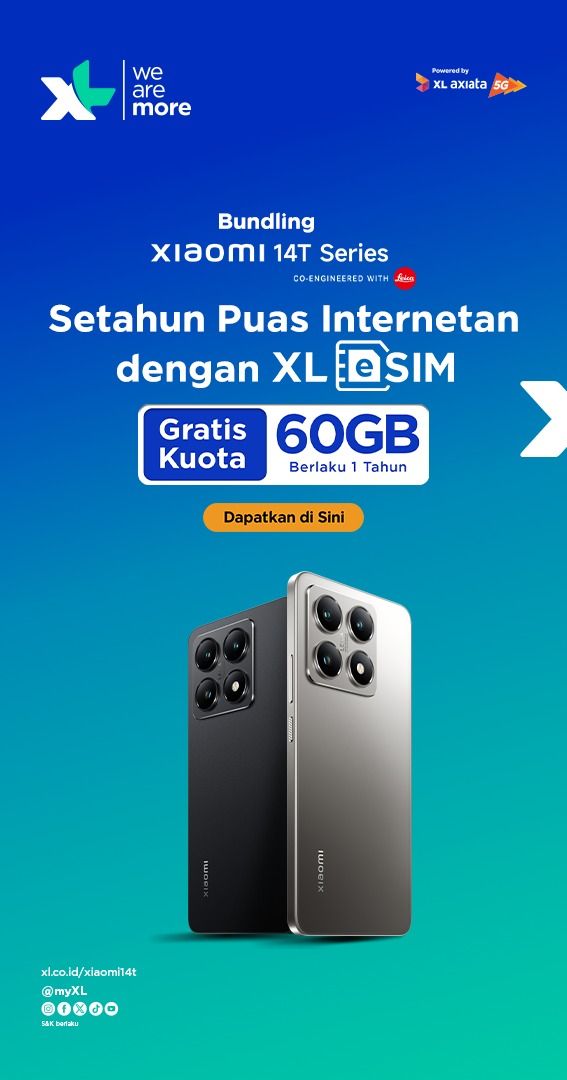 XL Hadirkan Paket Khusus Xiaomi 14T dengan Kuota 60GB 24 XL Xiaomi 14