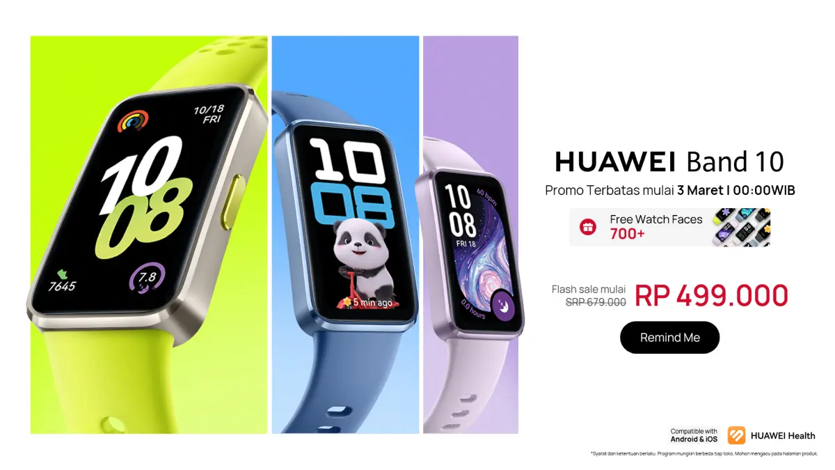 Huawei Band 10: Gelang Kebugaran Canggih dengan Fitur Ala Jam Tangan Pintar 27 Huawei Band 10 3