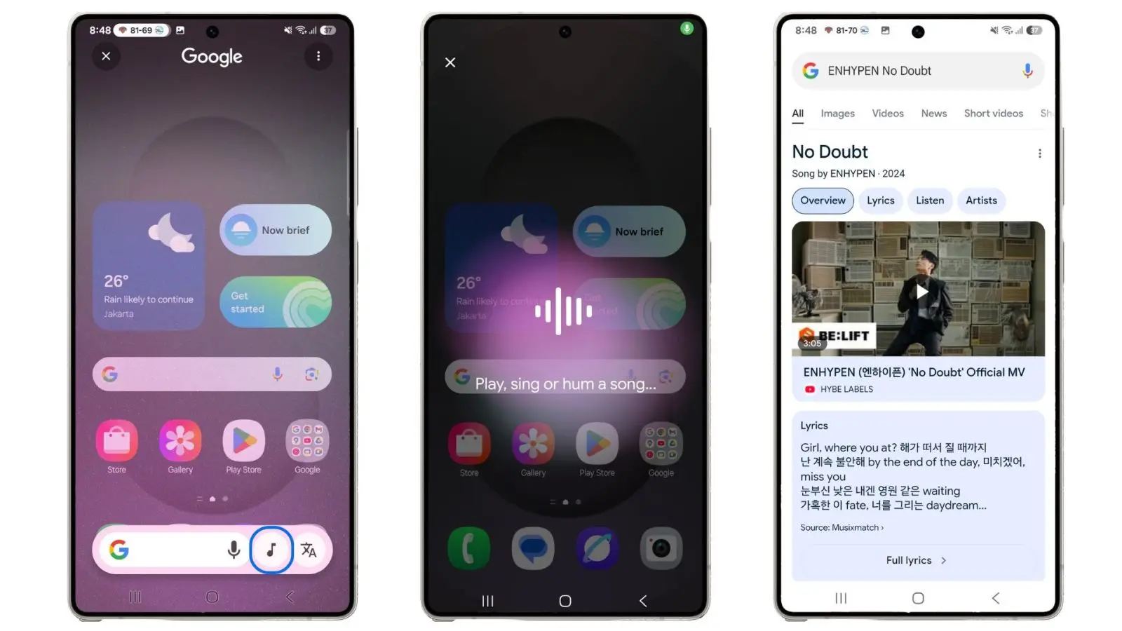 mencari lagu dengan Circle to Search di samsung galaxy s25